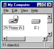 A computer window reduced in size after being resized.