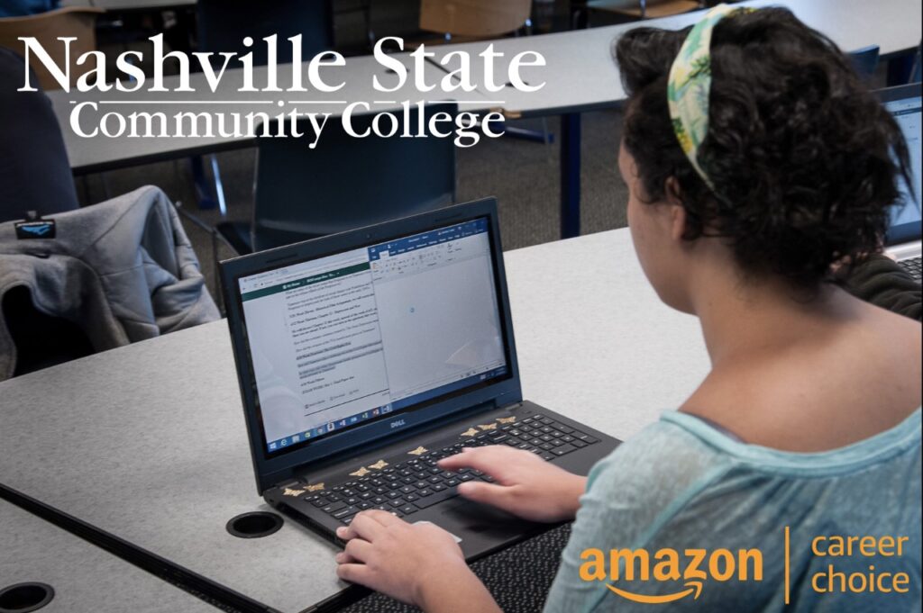 Photo of female student on Laptop computer