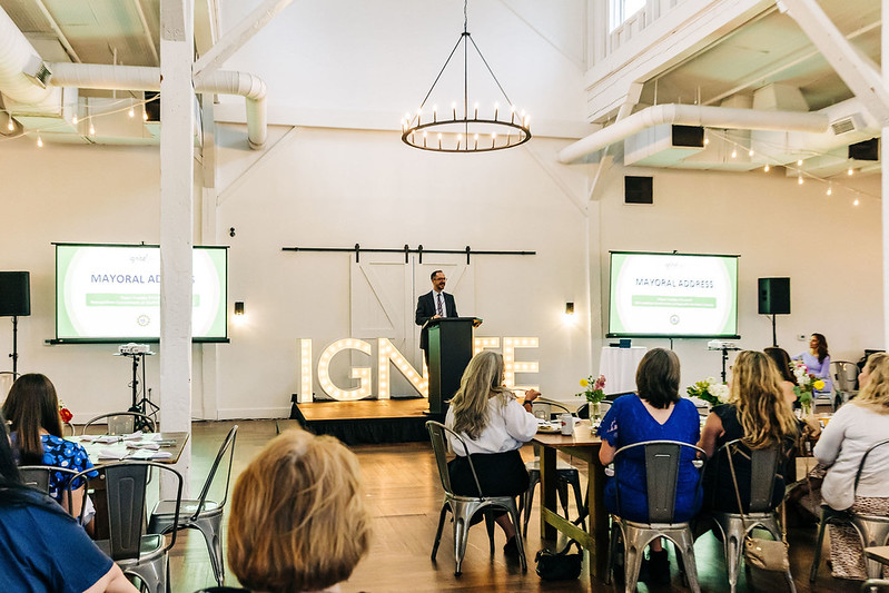 Mayor Freddie O'Connell gives a mayoral address at the IGNITE! Awards.